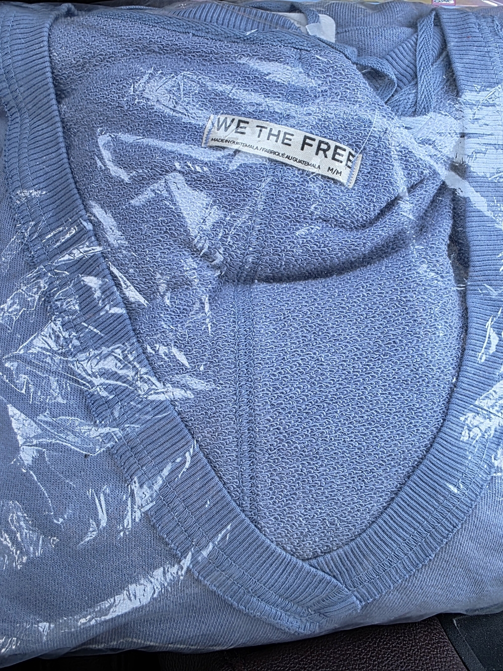 Free People Powder Blue VENICE V NECK SWEATSHIRT SIZE MED - Picture 5 of 5